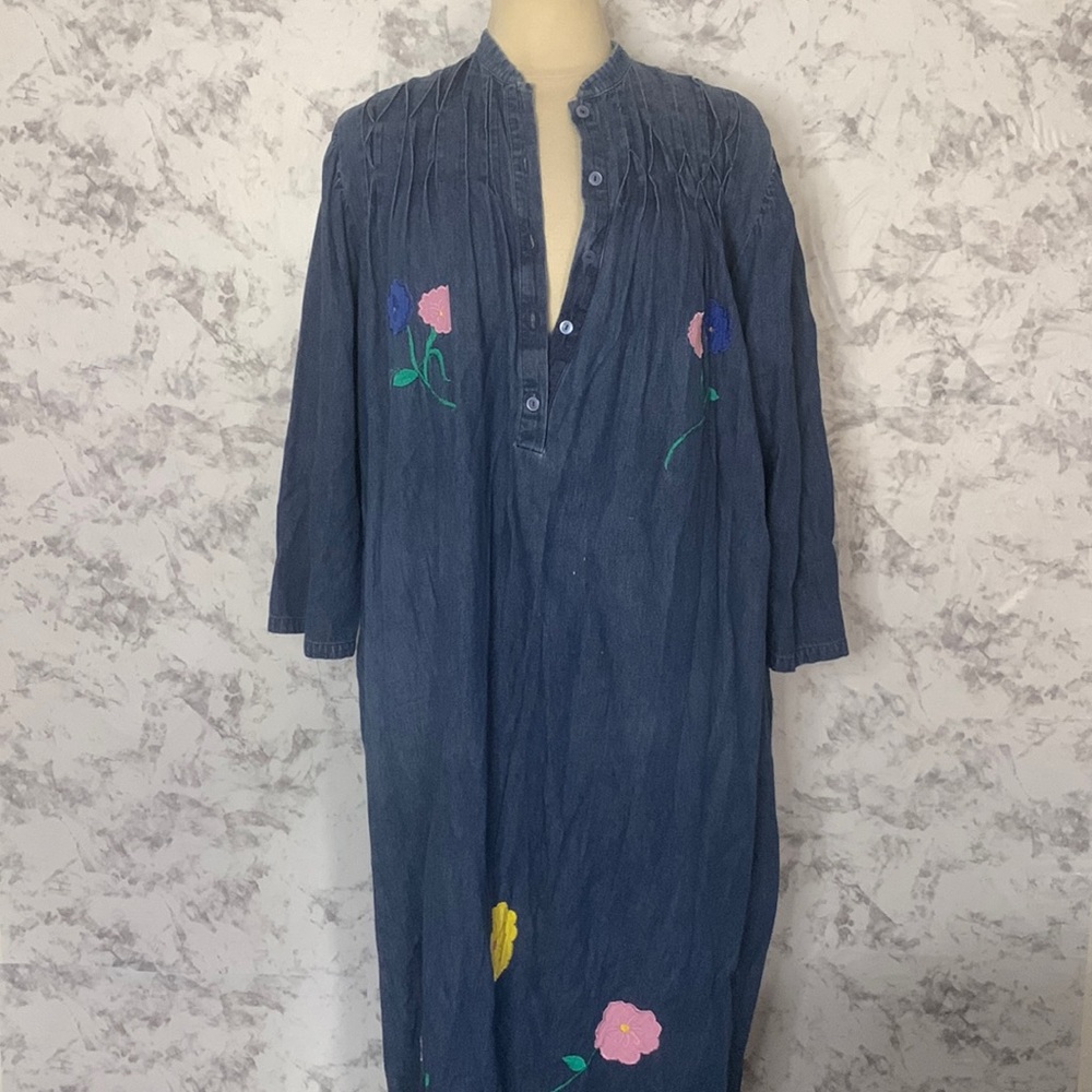 Denim floral dress